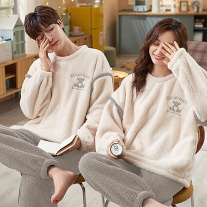 Pyjamas Tendresse en Flanelle – Moments Cosy à Deux Couple Sleepwear Winter Electro Paris