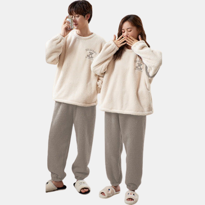 Pyjamas Tendresse en Flanelle – Moments Cosy à Deux Couple Sleepwear Winter Electro Paris