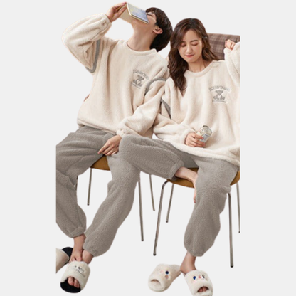 Pyjamas Tendresse en Flanelle – Moments Cosy à Deux Couple Sleepwear Winter Electro Paris