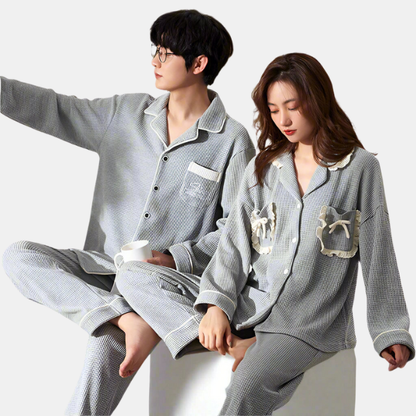 Pyjamas Tendresse pour Couples – Confort Naturel en Coton Bio Couple Sleepwear Electro Paris M M