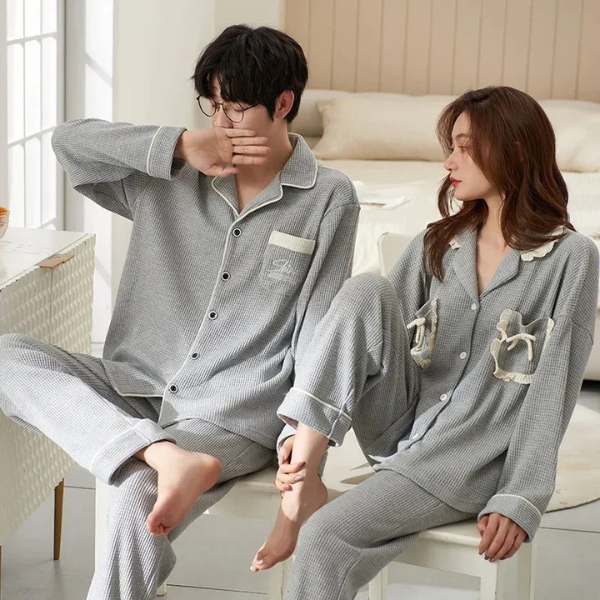 Pyjamas Tendresse pour Couples – Confort Naturel en Coton Bio Couple Sleepwear Electro Paris