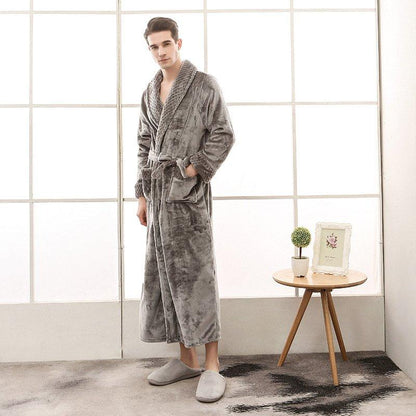Peignoir Long Et Doux – Confort Et Élégance Pour Les Journées Froides Bath robe Electro Paris Gris M Pour les hommes