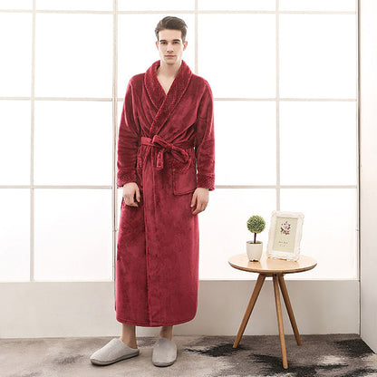 Peignoir Long Et Doux – Confort Et Élégance Pour Les Journées Froides Bath robe Electro Paris Vin rouge M Pour les hommes