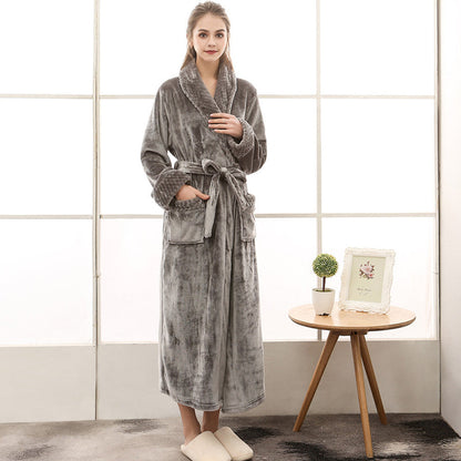 Peignoir Long Et Doux – Confort Et Élégance Pour Les Journées Froides Bath robe Electro Paris Gris 3XL Pour les femmes