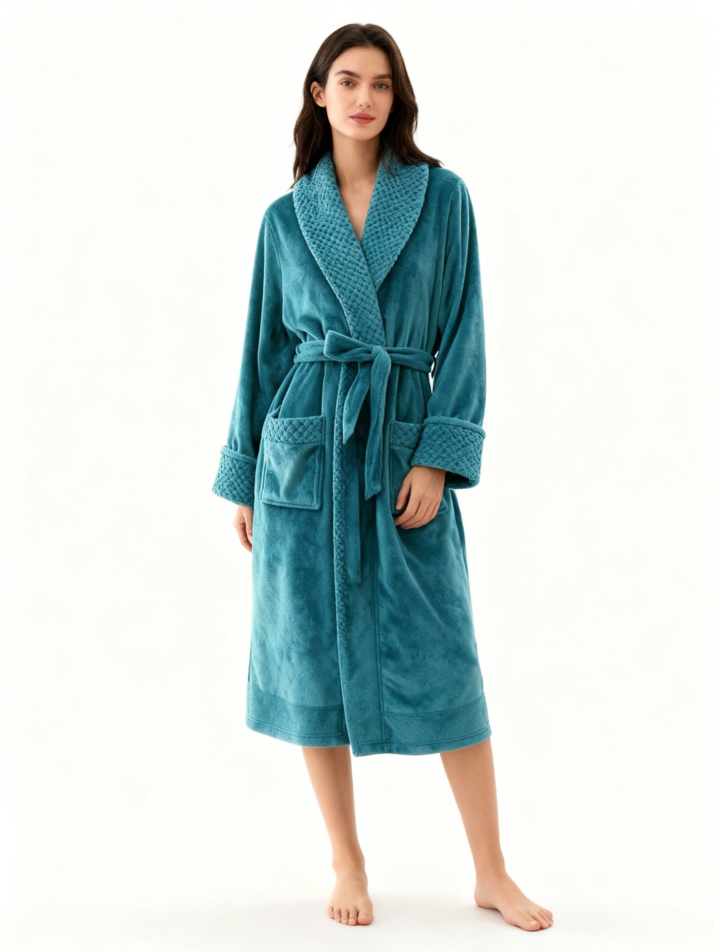Peignoir Long Et Doux – Confort Et Élégance Pour Les Journées Froides Bath robe Electro Paris Vert M Pour les femmes