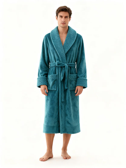 Peignoir Long Et Doux – Confort Et Élégance Pour Les Journées Froides Bath robe Electro Paris Vert M Pour les hommes