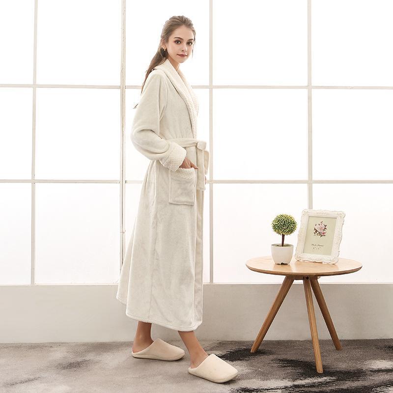 Peignoir Long Et Doux – Confort Et Élégance Pour Les Journées Froides Bath robe Electro Paris Blanc M Pour les femmes
