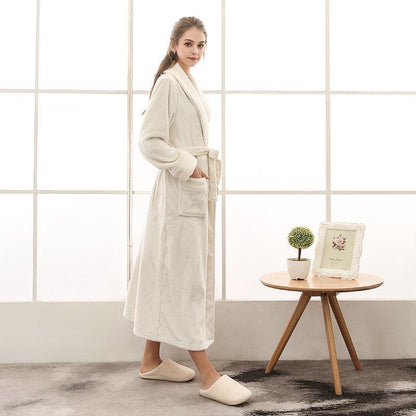 Peignoir Long Et Doux – Confort Et Élégance Pour Les Journées Froides Bath robe Electro Paris Blanc M Pour les femmes