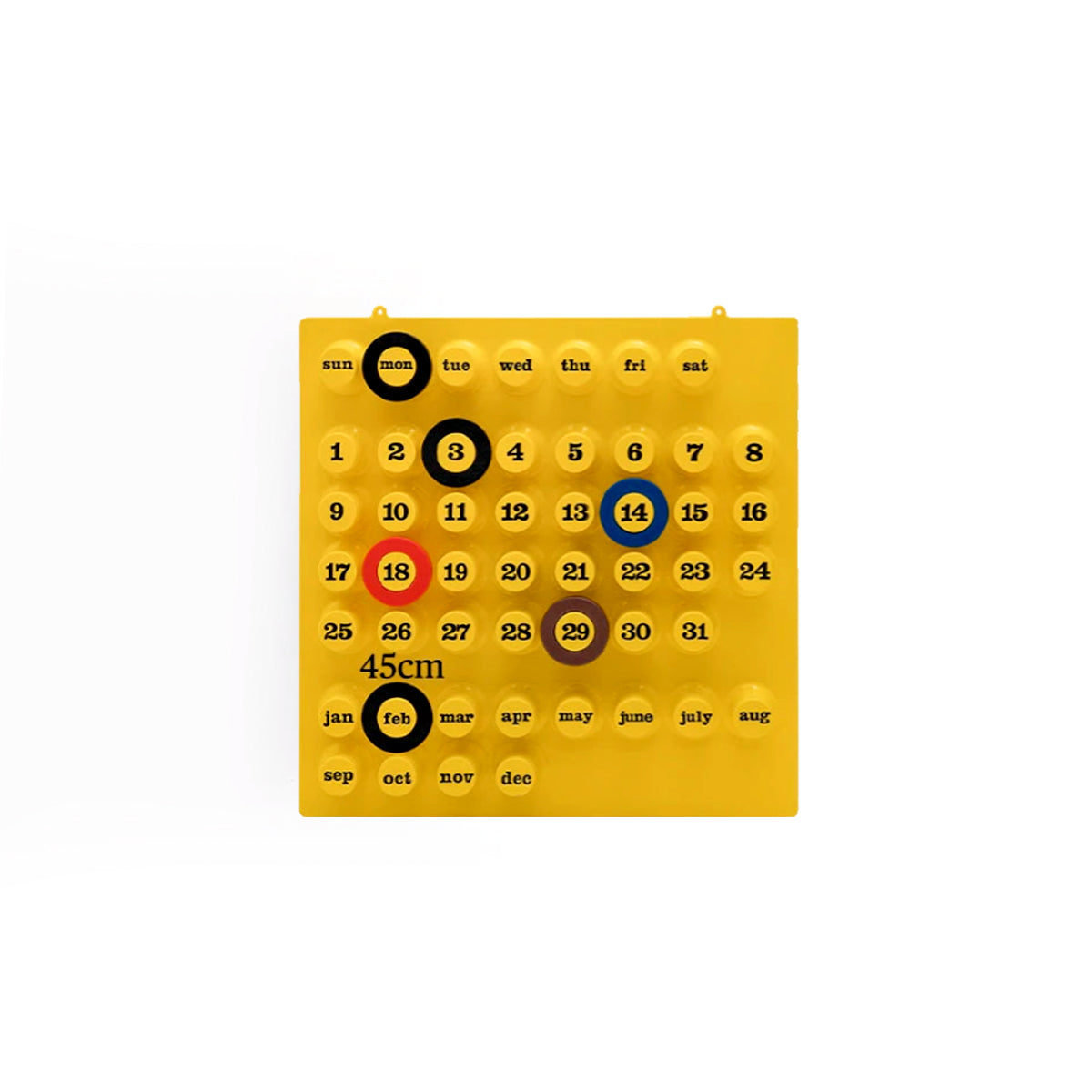 Calendrier Mural Rétro Avec Marqueur De Date À Anneaux Pour Organisation Quotidienne Élégante Calendar Electro Paris Jaune