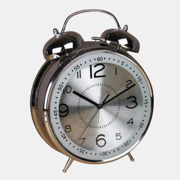 Réveil Rétro à Double Cloche – Style Vintage et Sonnerie Puissante Clocks Electro Paris Argent