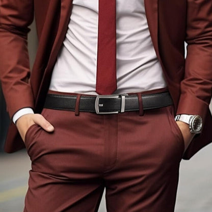 Ceinture Homme Réglable En Cuir De Luxe Avec Boucle Automatique Pour Un Ajustement Parfait Et Confort Quotidien Men's Belt Electro Paris