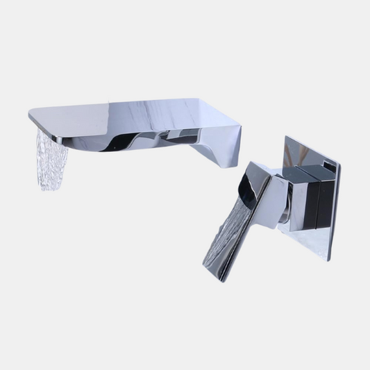 Robinet Mural Moderne pour Salle de Bain – Mitigeur Monocommande en Laiton pour Lavabo Appareils de plomberie Electro Paris Chrome
