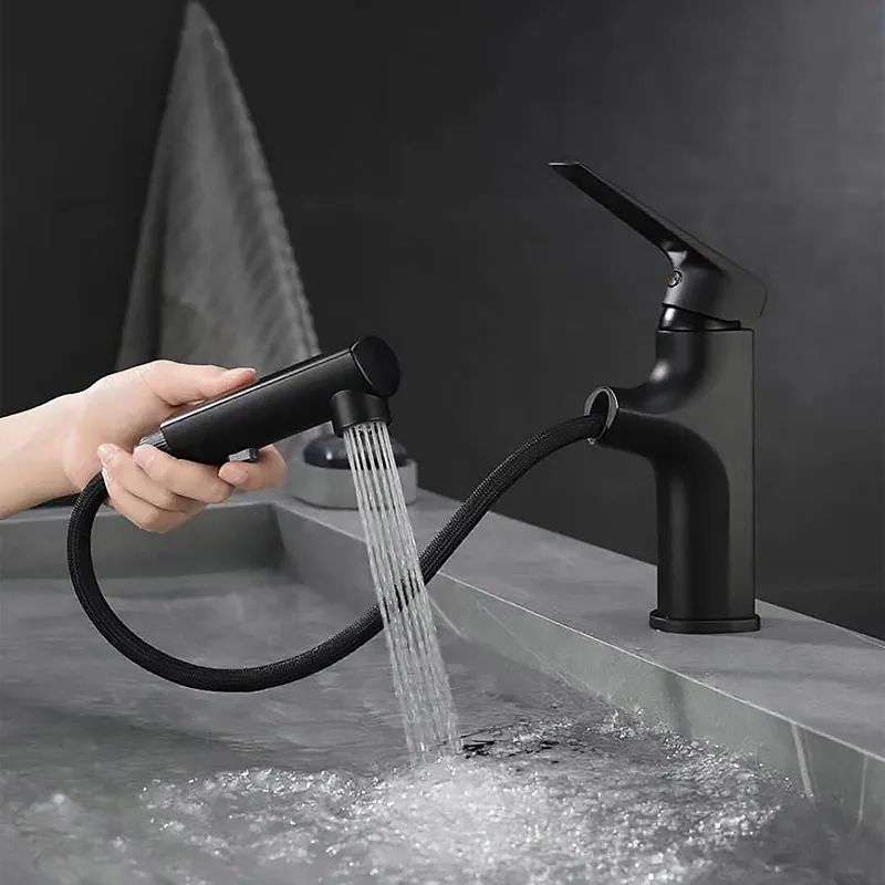 Robinet de Salle de Bain avec Douchette Rétractable – Mitigeur Lavabo Monocommande Multifonction Appareils de plomberie Electro Paris