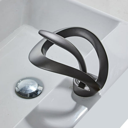 Robinet de Salle de Bain Moderne avec Bec Courbé – Mitigeur Monocommande en Laiton pour Lavabo Robinet de salle de bain Electro Paris