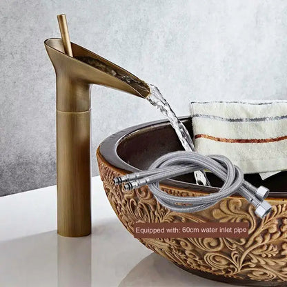 Robinet de Salle de Bain Cascade Moderne – Mitigeur à Poignée Unique pour Lavabo Appareils de plomberie Electro Paris Ensemble haut antique