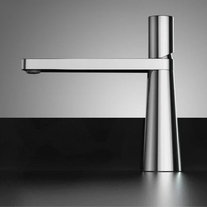 Robinet de Lavabo Moderne en Or Brossé – Mitigeur de Vasque en Laiton à Poignée Unique Robinetterie Electro Paris Argent Court