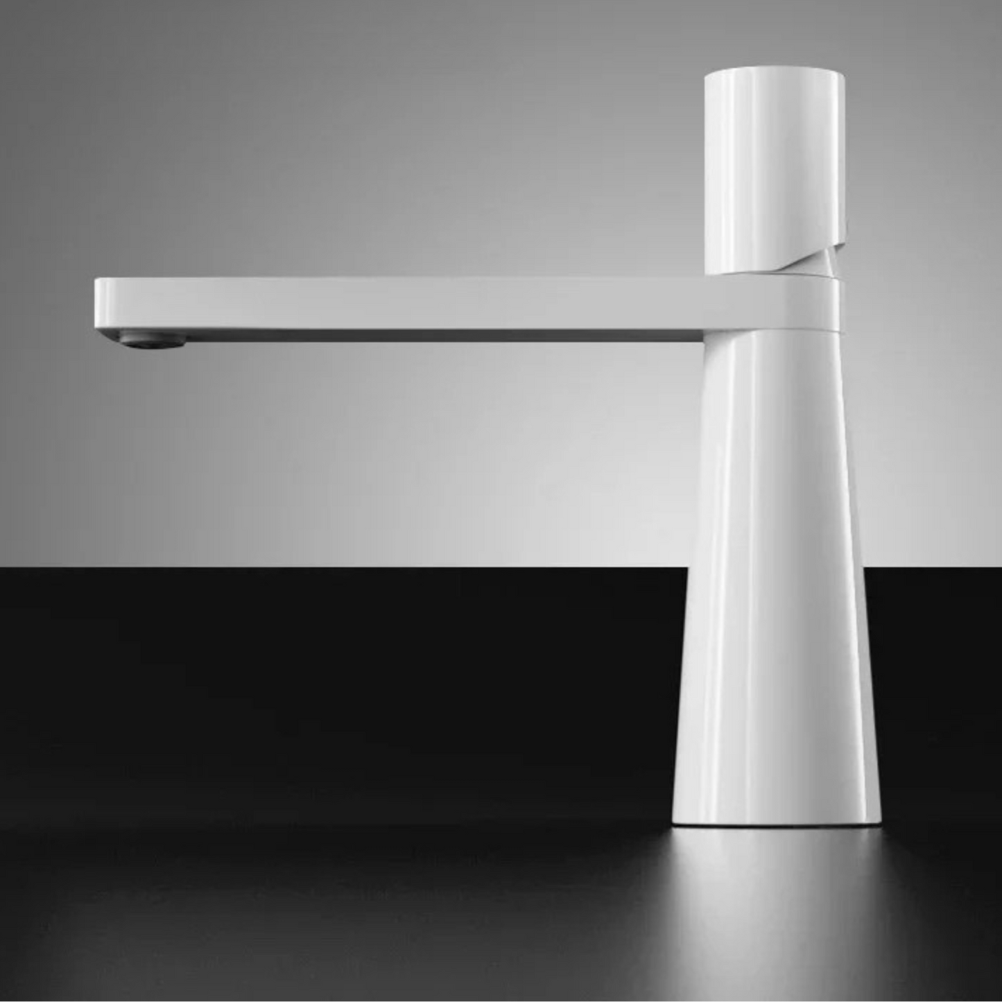 Robinet de Lavabo Moderne en Or Brossé – Mitigeur de Vasque en Laiton à Poignée Unique Robinetterie Electro Paris Blanc Court