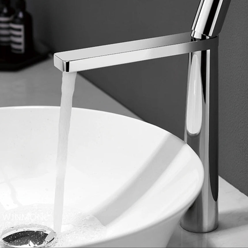 Robinet de Lavabo Moderne en Or Brossé – Mitigeur de Vasque en Laiton à Poignée Unique Robinetterie Electro Paris