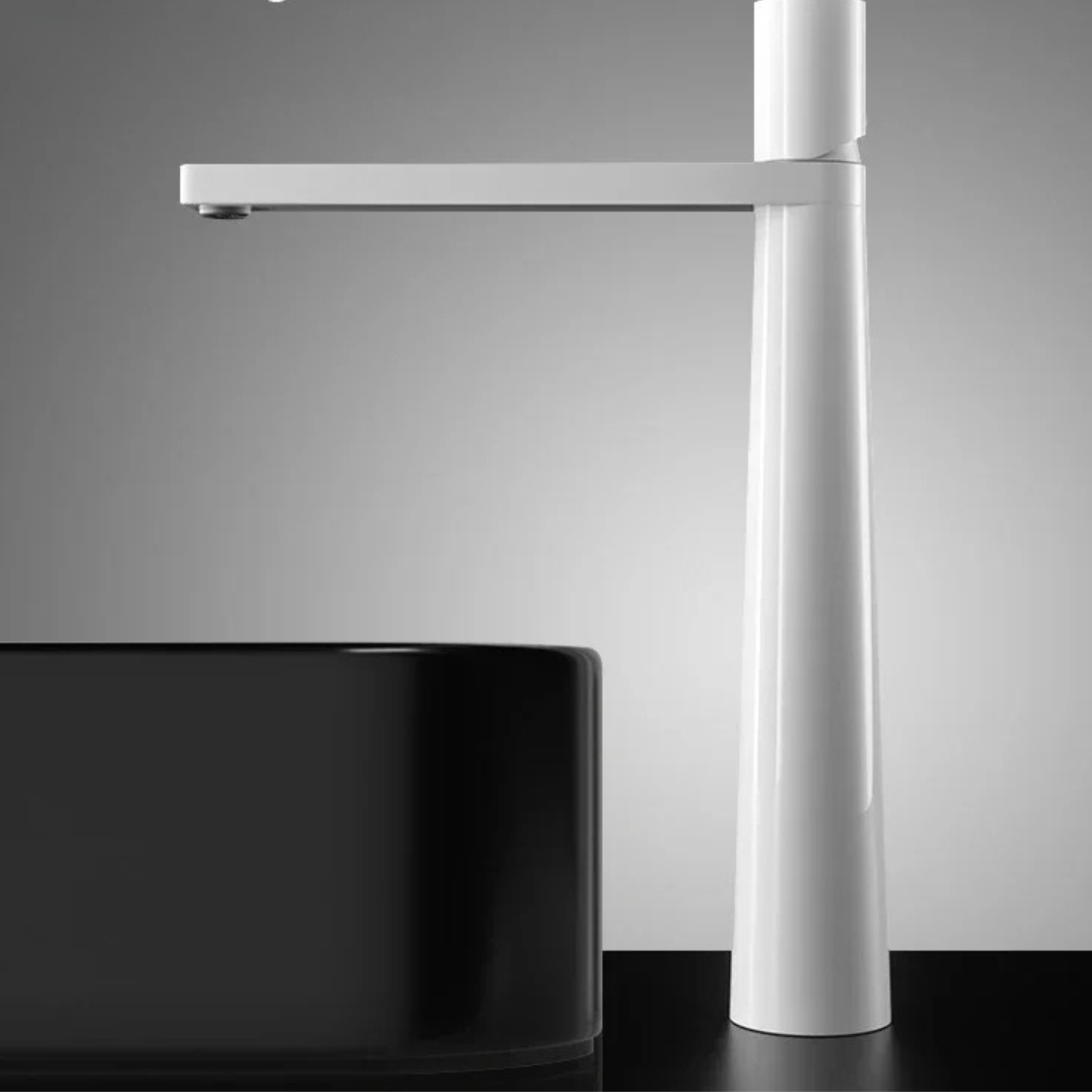 Robinet de Lavabo Moderne en Or Brossé – Mitigeur de Vasque en Laiton à Poignée Unique Robinetterie Electro Paris Blanc Haut