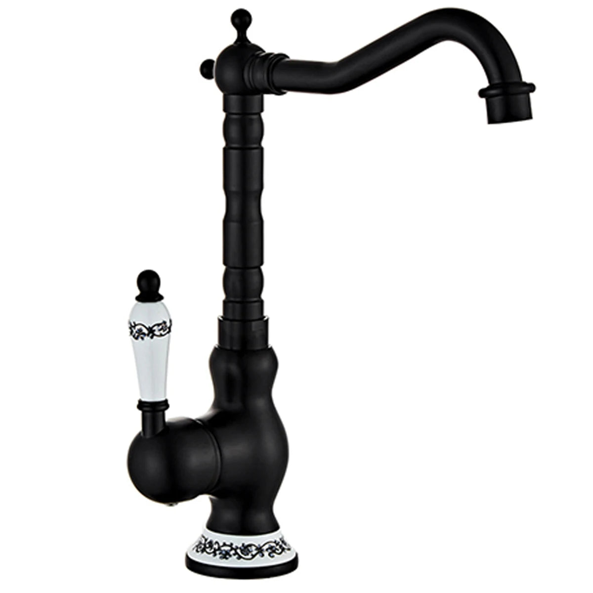 Robinet en Laiton Antique pour Cuisine et Salle de Bain – Mitigeur Pivotant Rétro avec Poignée en Céramique Robinet de cuisine Electro Paris