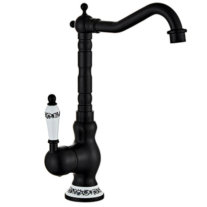 Robinet en Laiton Antique pour Cuisine et Salle de Bain – Mitigeur Pivotant Rétro avec Poignée en Céramique Robinet de cuisine Electro Paris