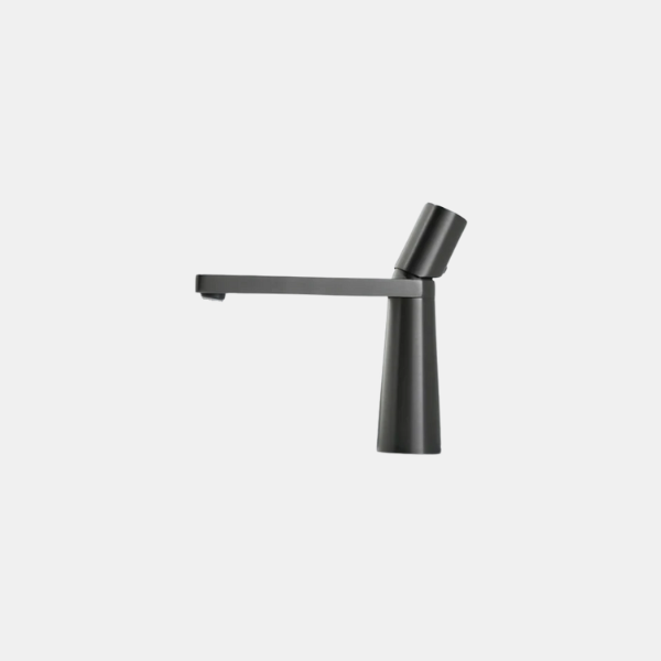 Robinet de Lavabo Moderne en Or Brossé – Mitigeur de Vasque en Laiton à Poignée Unique Robinetterie Electro Paris Noir Court