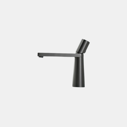 Robinet de Lavabo Moderne en Or Brossé – Mitigeur de Vasque en Laiton à Poignée Unique Robinetterie Electro Paris Noir Court