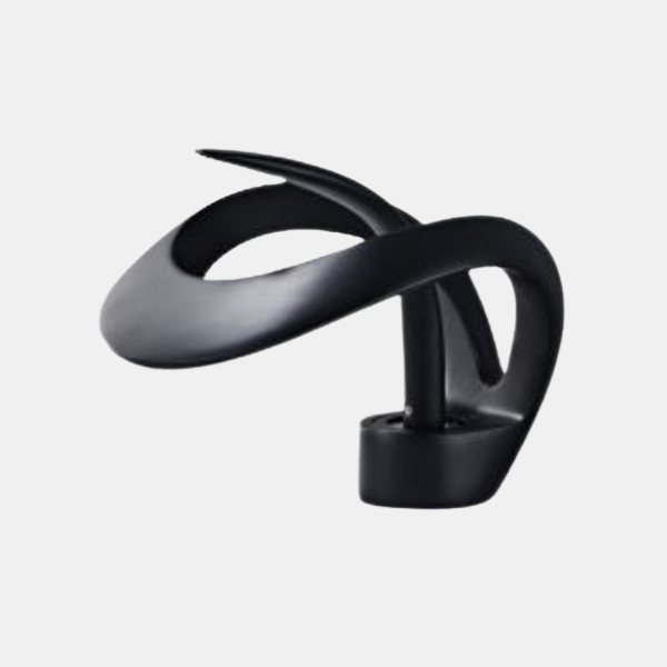 Robinet de Salle de Bain Moderne avec Bec Courbé – Mitigeur Monocommande en Laiton pour Lavabo Robinet de salle de bain Electro Paris Noir