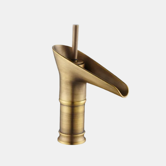 Robinet de Salle de Bain en Laiton Antique – Mitigeur Lavabo Cascade Monocommande Plomberie et accessoires Electro Paris Antique Court