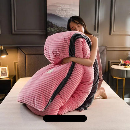 Parure de Lit Plush Ultra-Douce avec Housse de Couette – Confort et Chaleur Bedsheet Electro Paris Rosa 150x200cm inkl. 2 Taies d'oreille