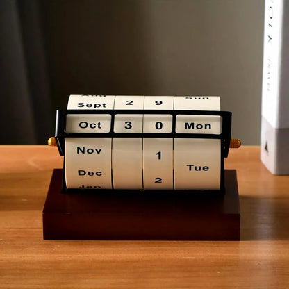 Calendrier Rétro En Bois À Roue Rotative Pour Organisation Quotidienne Élégante Calendar Electro Paris