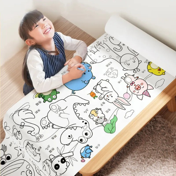 Rouleau de Coloriage Enfant – 10 m de Créativité et Apprentissage Electro Paris