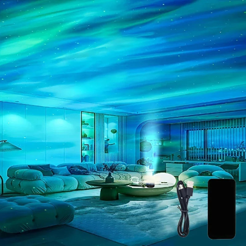 Projecteur Aurores Boréales – Lumière d’Ambiance RGB avec Synchronisation Musique & Télécommande Projector Electro Paris Aurores boréales