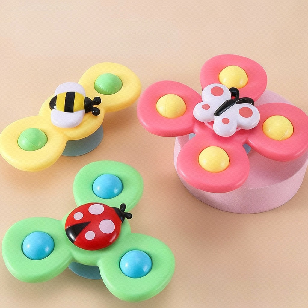 Jouet Tournant À Ventouse Pour Bébé Avec Cloches Et Formes D’Animaux – Lot De 3 Toys & Games Electro Paris Insecte 3 pièces.