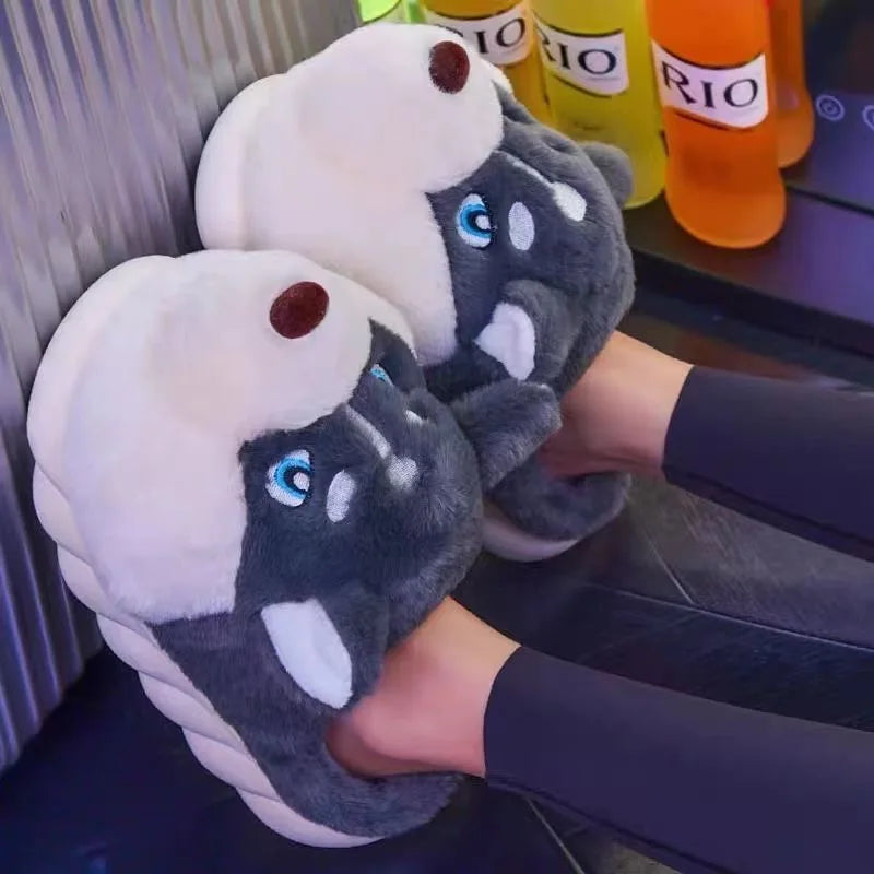 Chaussons Husky Câlins – Adorables Chaussons D’intérieur Chauds Pour Un Confort À La Maison Slippers Electro Paris