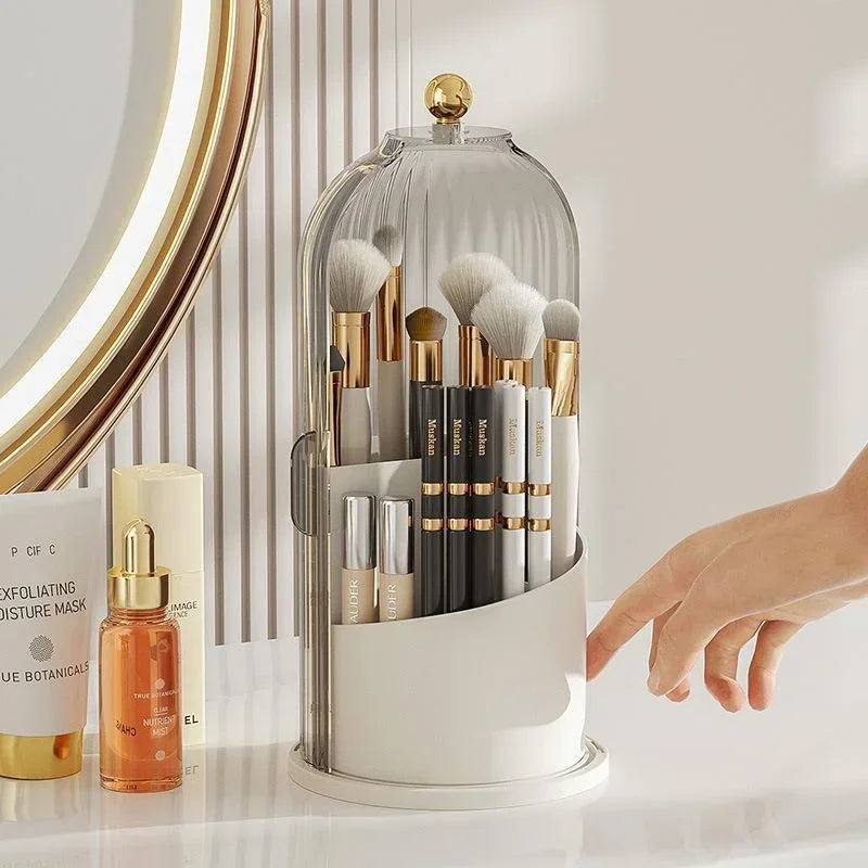 Organisateur Rotatif En Acrylique Pour Cosmétiques Avec Design 360 Degrés Et Matériaux Durables Makeup organizer Electro Paris Blanc