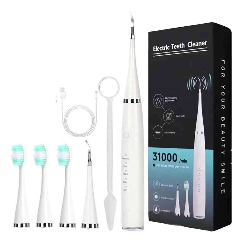 Brosse À Dents Électrique Ultrasonique Avec Irrigateur Blanchissant – Nettoyage Et Soin Complet Des Dents Beauty & Personal Care Electro Paris Blanc