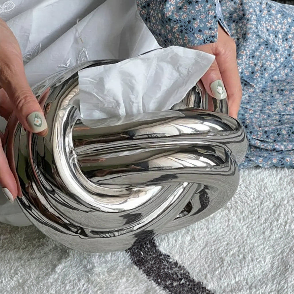 Boîte À Mouchoirs En Céramique Avec Nœud Design Pour Décoration Moderne Et Élégante Tissue Holders Electro Paris