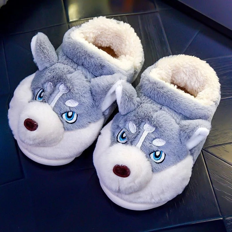 Chaussons Husky Câlins – Adorables Chaussons D’intérieur Chauds Pour Un Confort À La Maison Slippers Electro Paris Gris clair 44-45