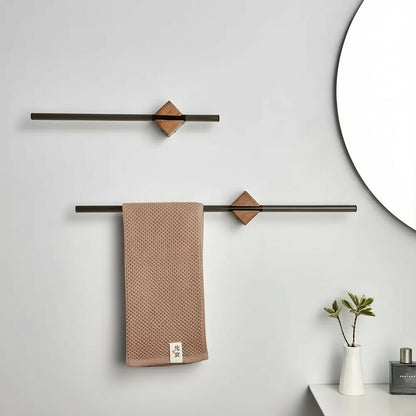 Porte-Serviettes Ajustable En Bois Pour Salle De Bain Contemporaine Avec Cube Coulissant Élégant Towel rack Electro Paris