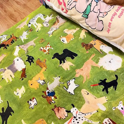 Tapis “Dog Park Day” Pour Salon Convivial, Chien Heureux Et Décoration Ludique Rugs Electro Paris