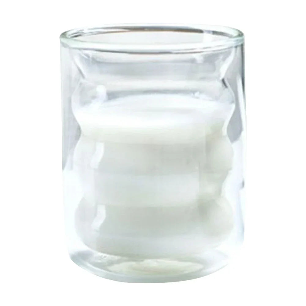 Verre À Double Paroi Avec Design Ondulé Pour Boissons Chaudes Et Froides Cup Electro Paris Transparent