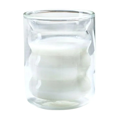 Verre À Double Paroi Avec Design Ondulé Pour Boissons Chaudes Et Froides Cup Electro Paris Transparent