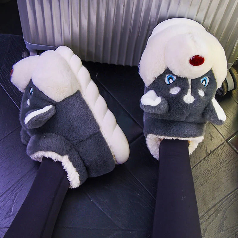 Chaussons Husky Câlins – Adorables Chaussons D’intérieur Chauds Pour Un Confort À La Maison Slippers Electro Paris