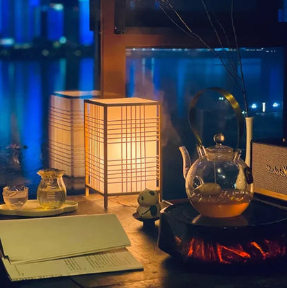 Lampe De Table En Bambou Tissé Style Japonais Pour Ambiance Élégante Et Apaisante Table Lamp Electro Paris