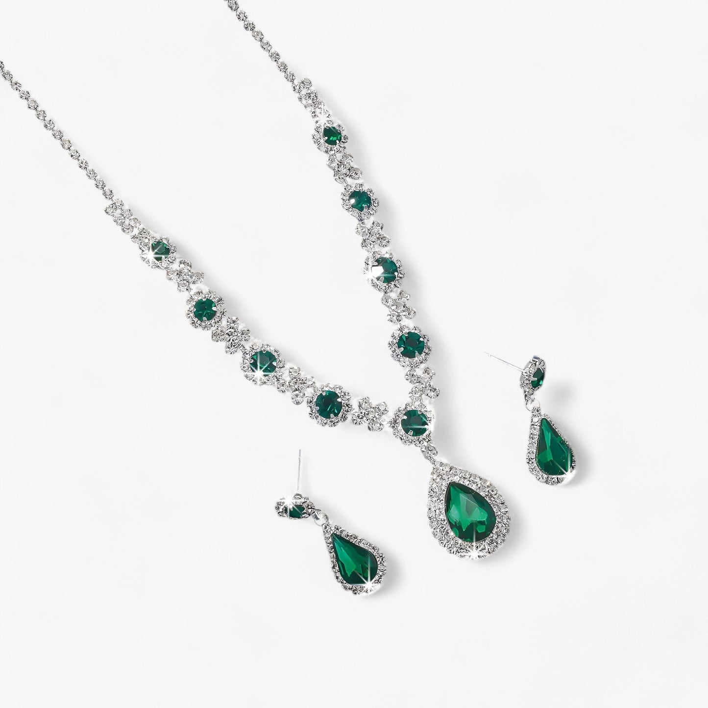 Set de Colliers Élégant Pour Mariage 2 Pièces Avec Pendentif Goutte Et Boucles d’Oreilles Jewelry Electro Paris