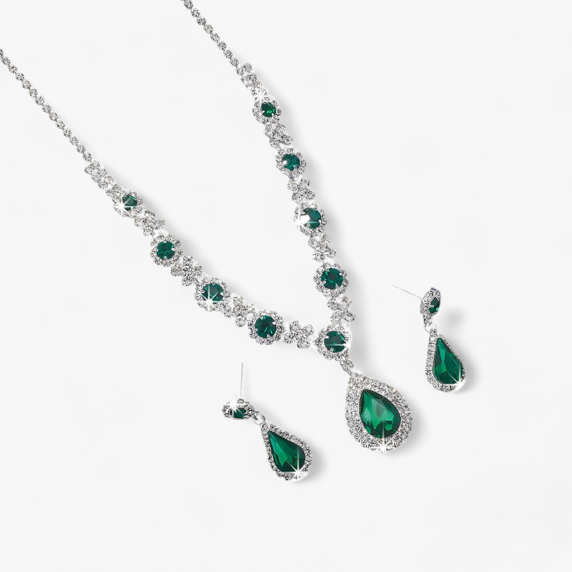 Set de Colliers Élégant Pour Mariage 2 Pièces Avec Pendentif Goutte Et Boucles d’Oreilles Jewelry Electro Paris