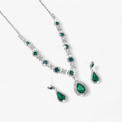 Set de Colliers Élégant Pour Mariage 2 Pièces Avec Pendentif Goutte Et Boucles d’Oreilles Jewelry Electro Paris