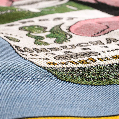 Couverture Rétro Avec Motif Kombucha Pour Salon Confortable, Canapé Et Ambiance Fun Throw Blankets Electro Paris