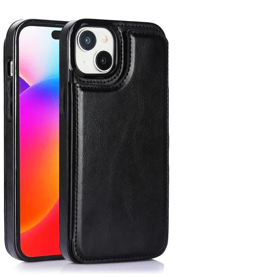Coque iPhone – Étui en Cuir de Luxe avec Fentes Cartes et Fermeture Magnétique Phone case Electro Paris